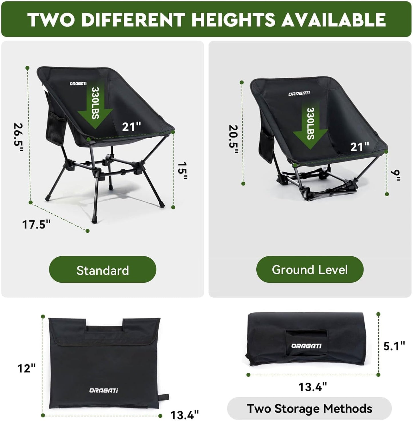 Lightweight Folding Camping Chair – Portable for Camping, Backpacking, Beach & Outdoor Picnics, Black 🪑