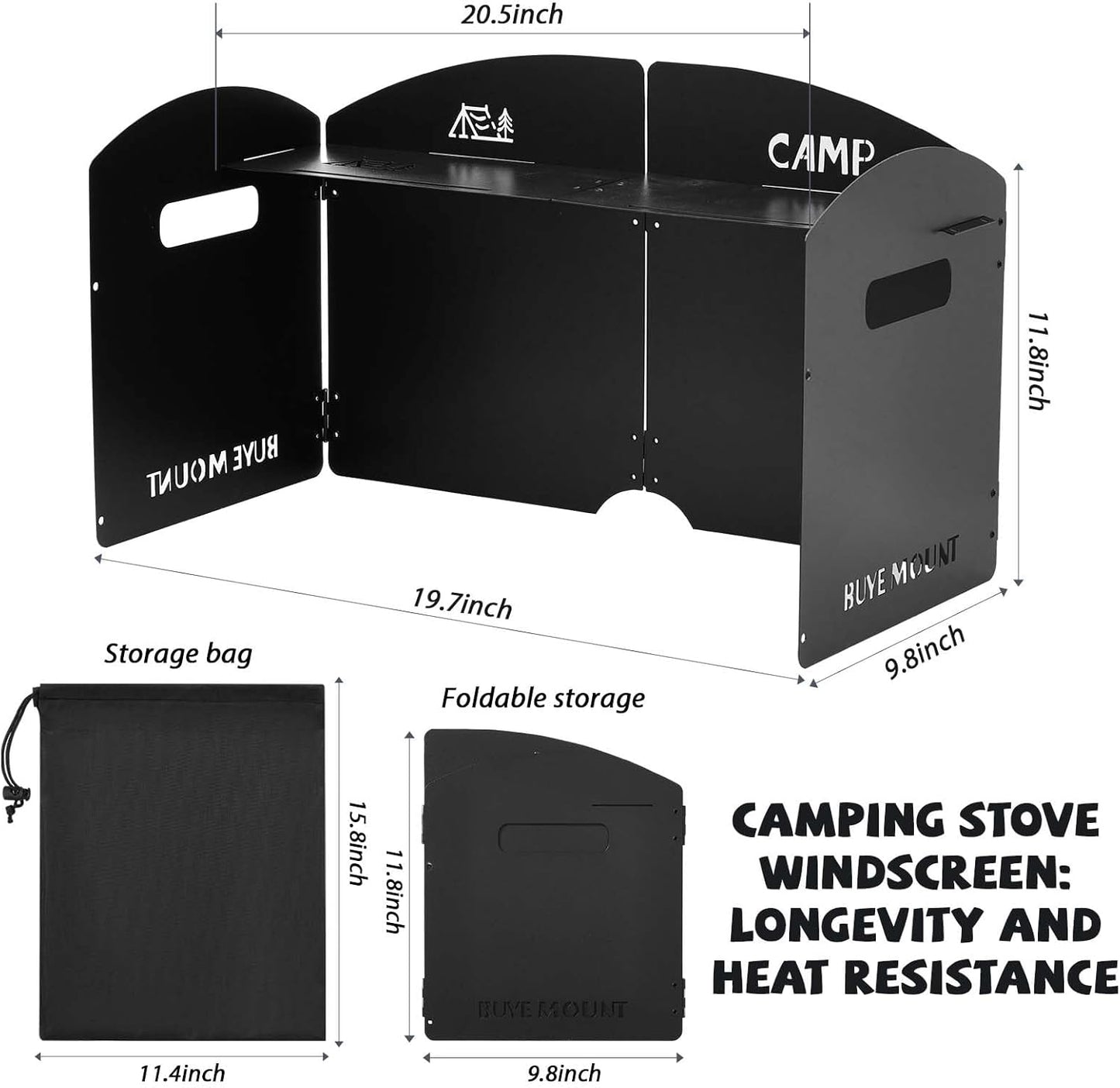 Steel Camping Stove Windscreen – Folding 4-Plate Wind Blocker, Portable with Storage Bag for Outdoor Cooking 🔥