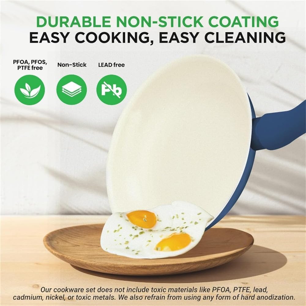 54-Piece Complete Home Kitchen Cookware Set – Ceramic Non-Stick Bakeware, Pots & Pans Kit, Taupe Brown 🧑🍳