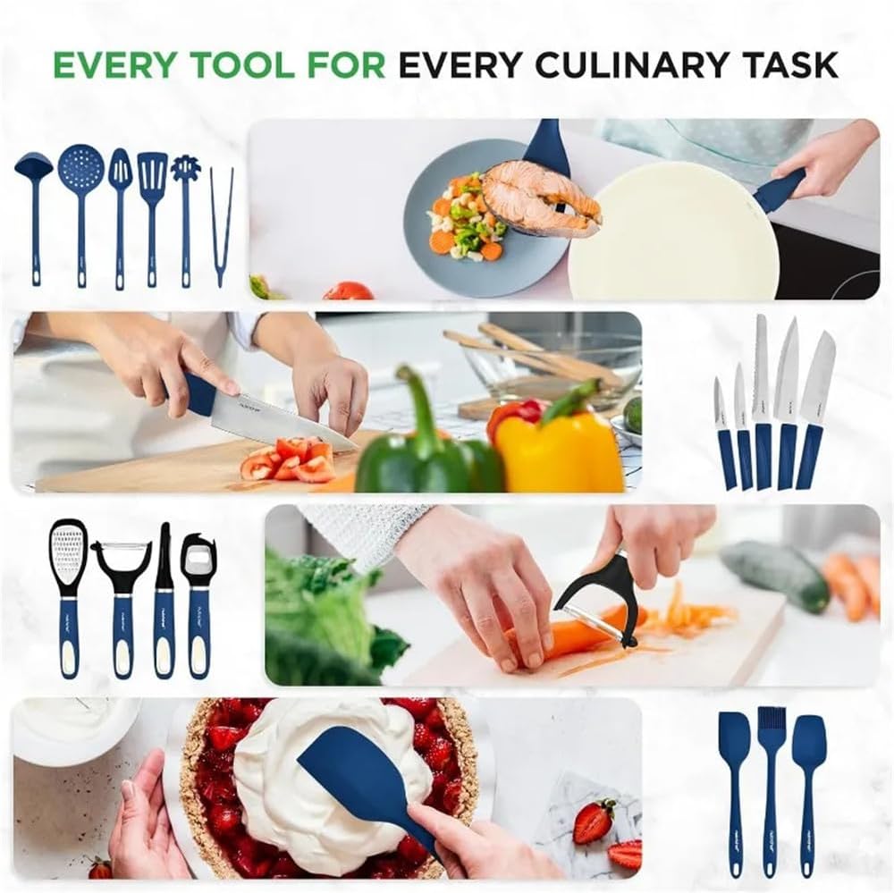 54-Piece Complete Home Kitchen Cookware Set – Ceramic Non-Stick Bakeware, Pots & Pans Kit, Taupe Brown 🧑🍳