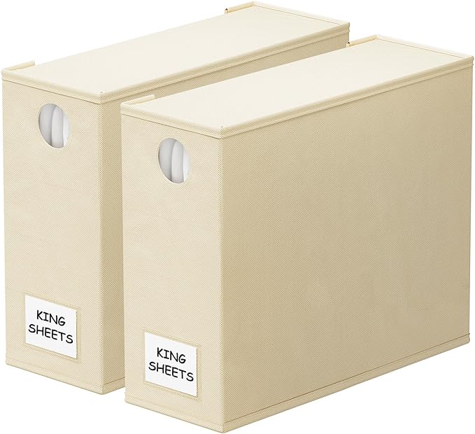 Foldable Linen Closet Organizer with Window XL Bedding Container