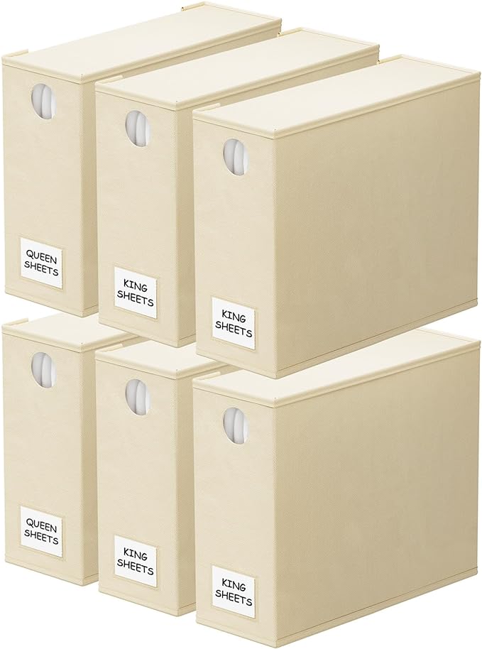 Foldable Linen Closet Organizer with Window XL Bedding Container