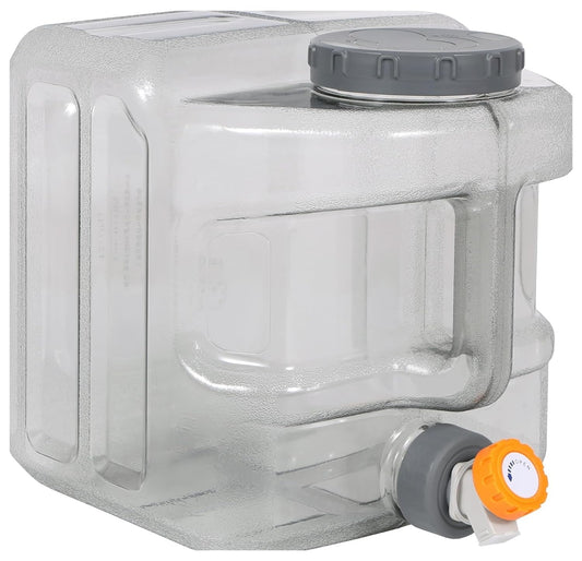 🧼Portable Water Storage Tank with Spigot for Outdoor Camping Travel Hiking, PC Food Grade Thickened Bucket, Grey 15L