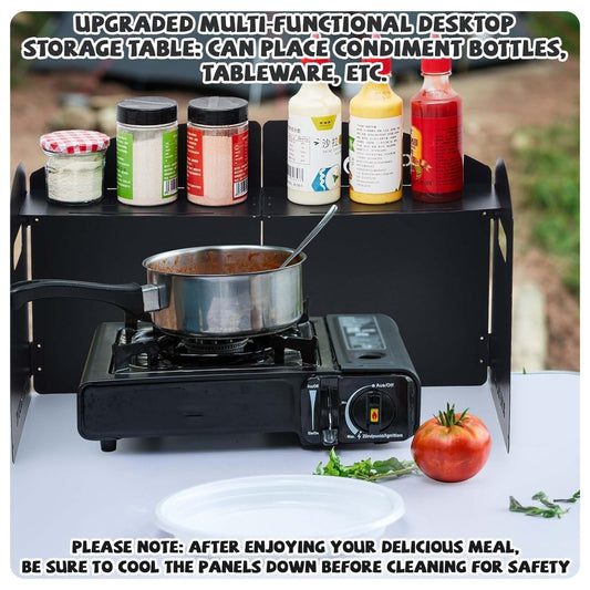 Steel Camping Stove Windscreen – Folding 4-Plate Wind Blocker, Portable with Storage Bag for Outdoor Cooking 🔥