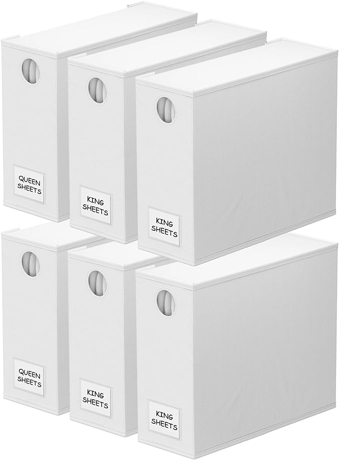 Foldable Linen Closet Organizer with Window XL Bedding Container
